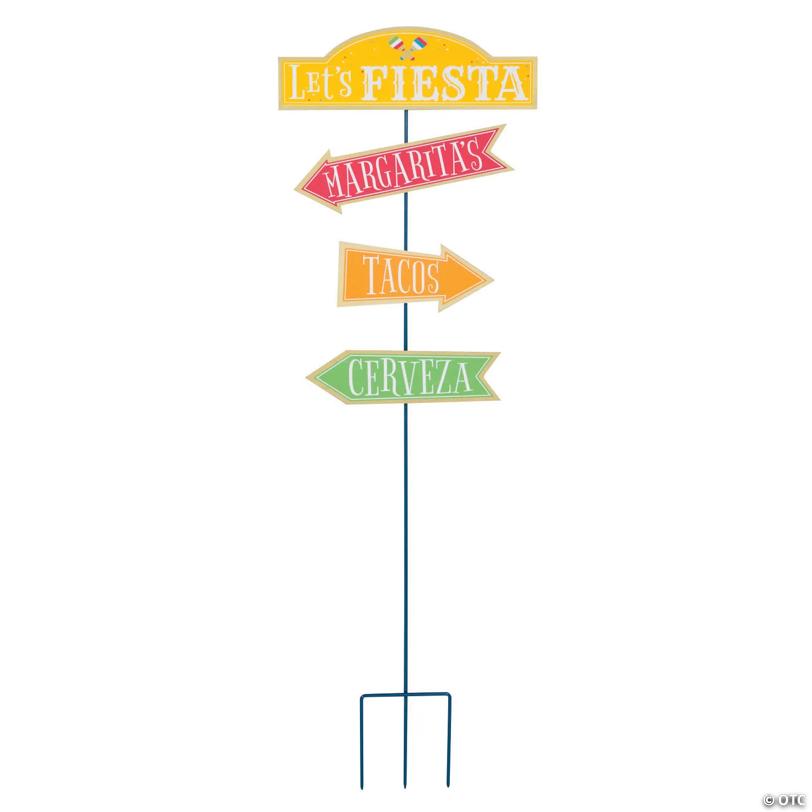 17 1/2" x 53" Fiesta Directional Yard Sign