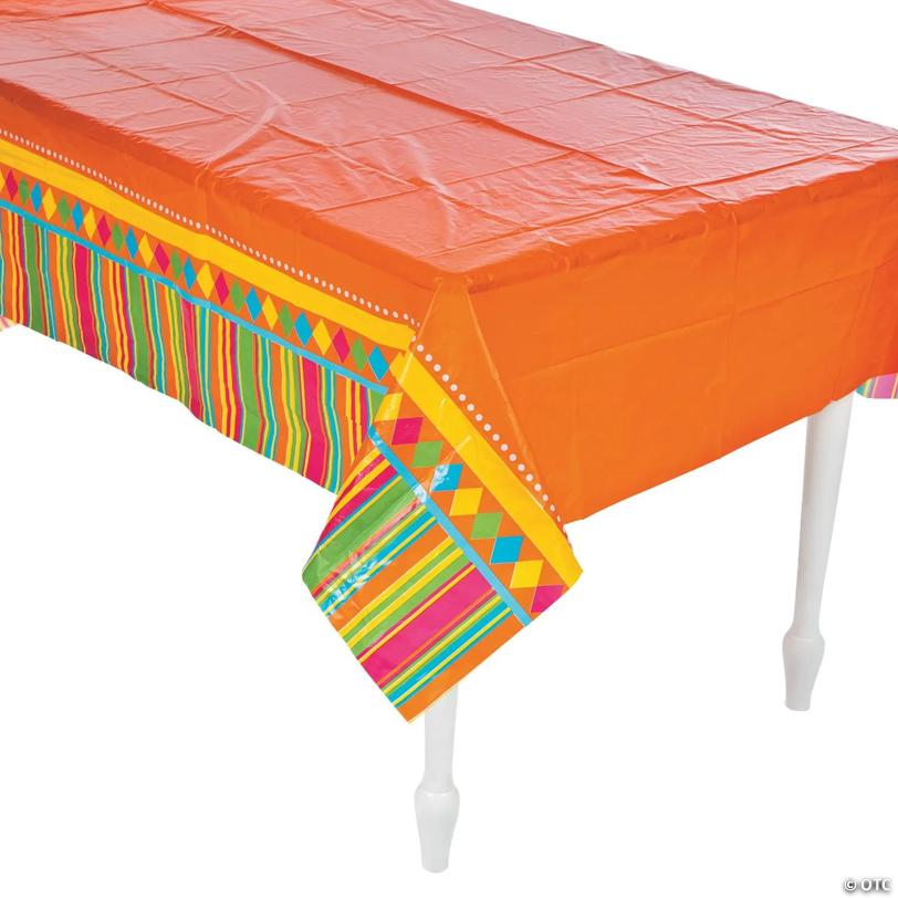 54" x 108" Fiesta Party Disposable Plastic Tablecloth