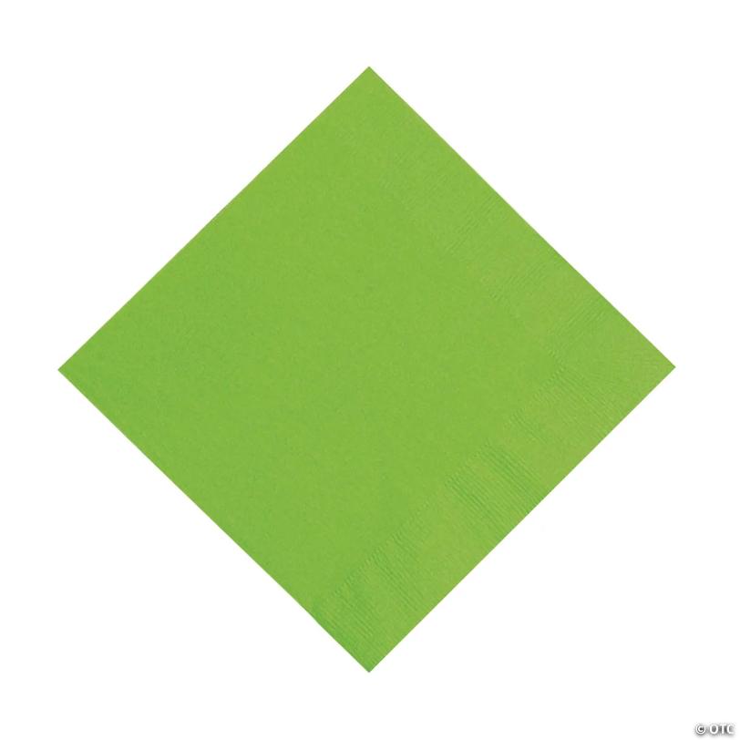 6 1/2" Bulk 50 Ct. Lime Green Disposable Paper Luncheon Napkins