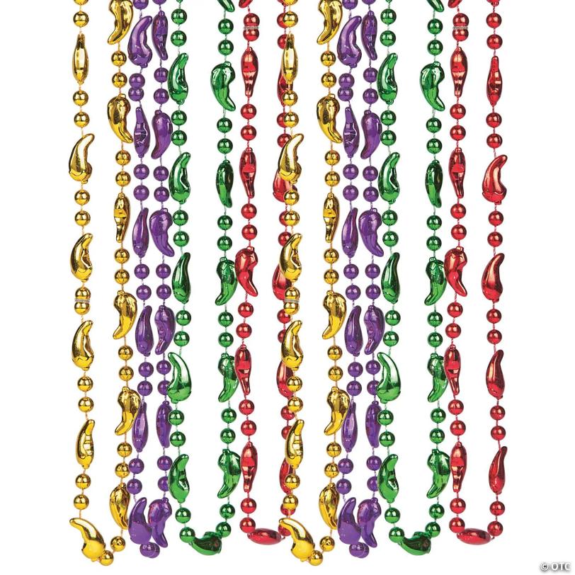 Chili Pepper Bead Necklaces - 12 Pc.
