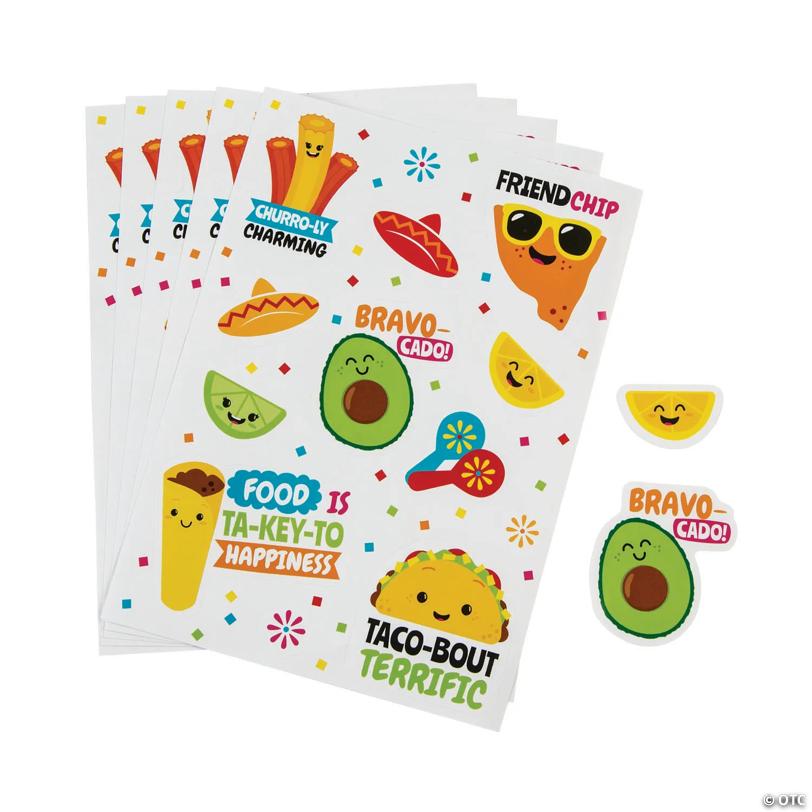 Fiesta Fun Foods Sticker Sheets - 24 Pc.