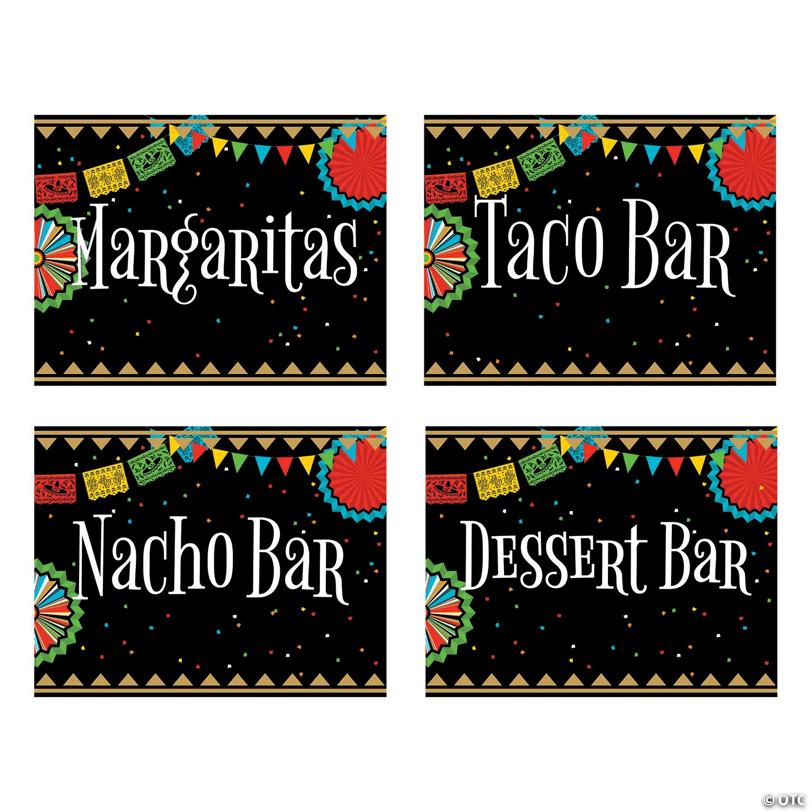 Fiesta Party Food Signs - 4 Pc.