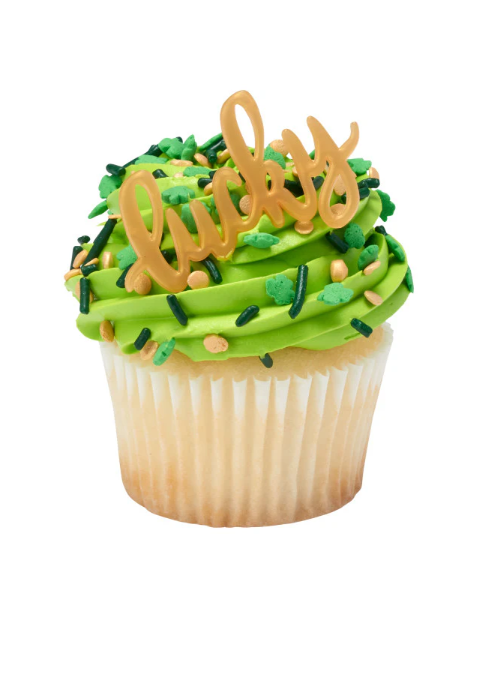 St. Patrick's Day Shamrock Quins Sprinkles Cupcake and Cake