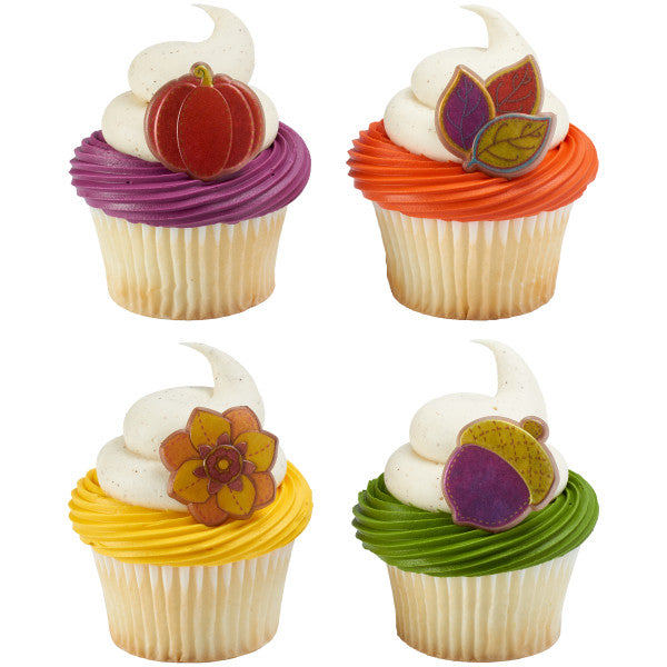 Harvest of Hues Fall Thanksgiving Cupcake Cake Decorating Rings 144 set