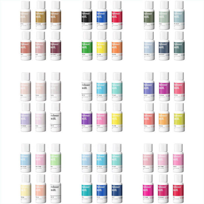 Colour Mill 6 box color set of oil based food colorings 20ml (select your set)