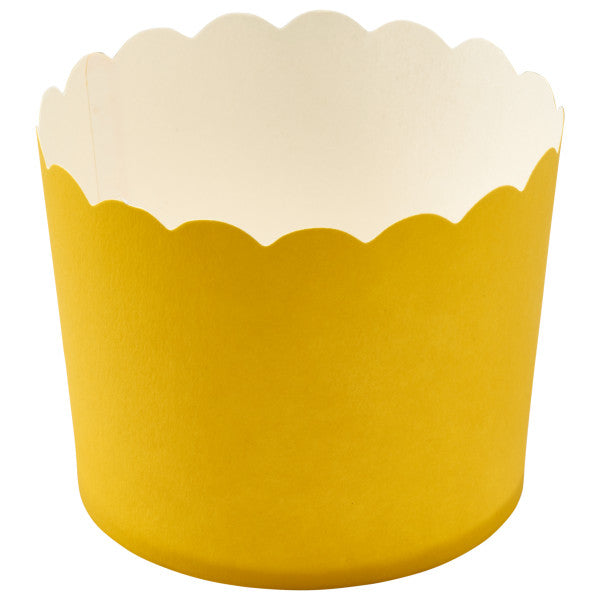 These yellow scalloped baking cups add some color and dimension to your cupcakes. Oven safe.
Dimensions:
BAKING CUP: 2.7 x 2.7 x 2.2 inches
50 cups total per order