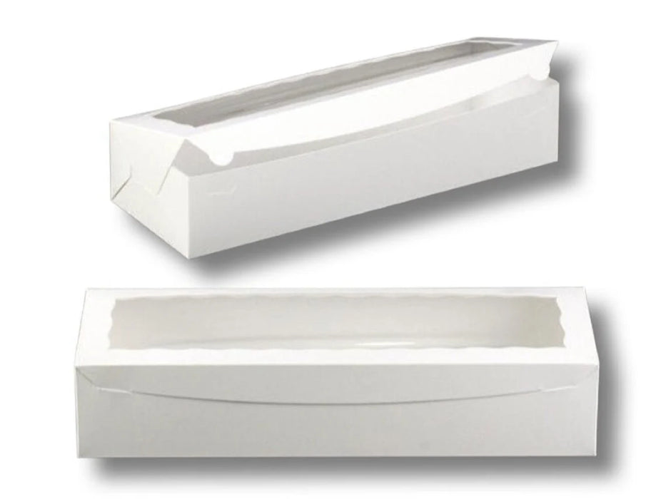 Cupcake box 12 count 20" x 7" x 4" White Lock & Tab Box with Window and cupcake insert 1-Dozen in Two Rows