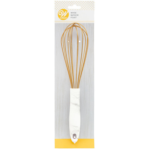Wilton Large Gold Balloon Whisk with Marble Handle