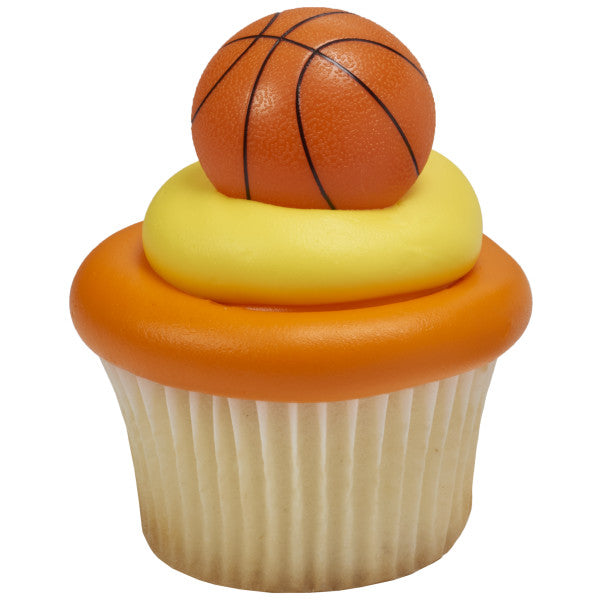 Basketball Rings 3D, Cupcake Decorations, Food Safe Cake Toppers – 144 Pack