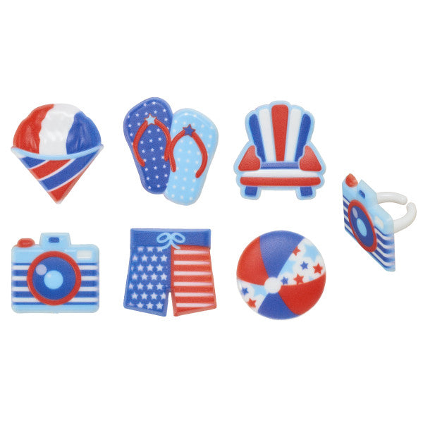 Summer Fun beach themed Cupcake Cake Decorating Rings 12 set