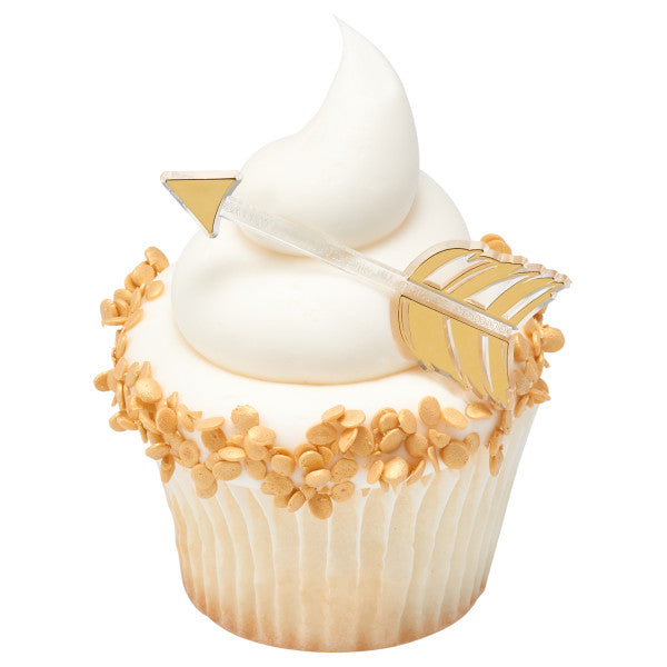 Gold Arrow Cupcake Cake Decorating plastic Layons 144 set