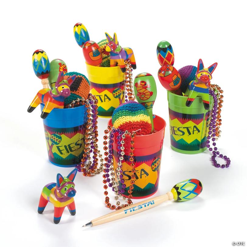 10 oz. Favor-Filled Fiesta Maraca Reusable Plastic Cups - 4 Ct.