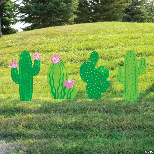16" - 27" Cactus Yard Signs - 4 Pc.