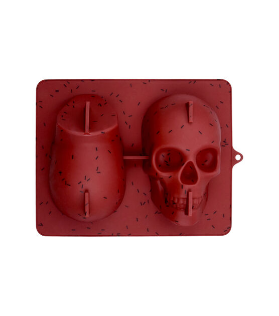 Halloween Large Skull 2pc Treat Mold Candy Cupcakes Cake Silicone