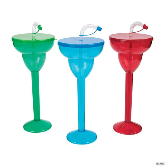 20 oz. Margarita Reusable Plastic Yard Glasses - 6 Ct.