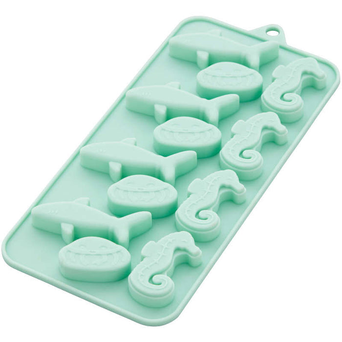 Wilton Shark, Jellyfish and Seahorse Silicone Candy Mold, 12-Cavity