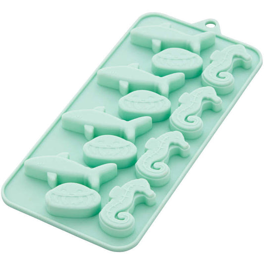 Wilton Shark, Jellyfish and Seahorse Silicone Candy Mold, 12-Cavity