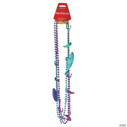 30" Fiesta-Themed Plastic Beaded Necklaces - 12 Pc.