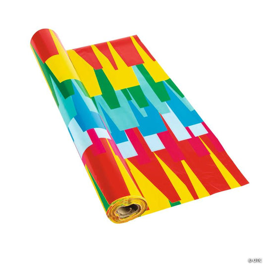 40" x 100 ft. Fringe Fiesta Sarape Plastic Tablecloth Roll