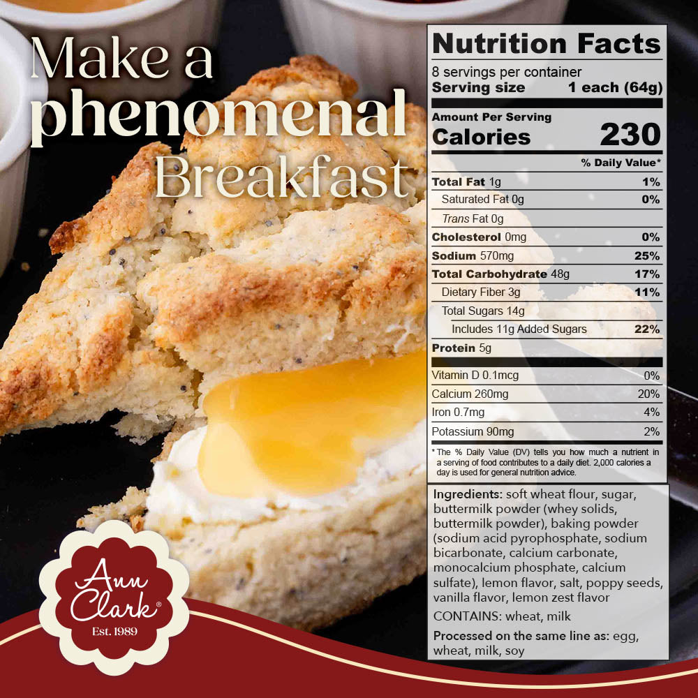 Traditional Lemon Poppyseed Scone Mix, 18 oz