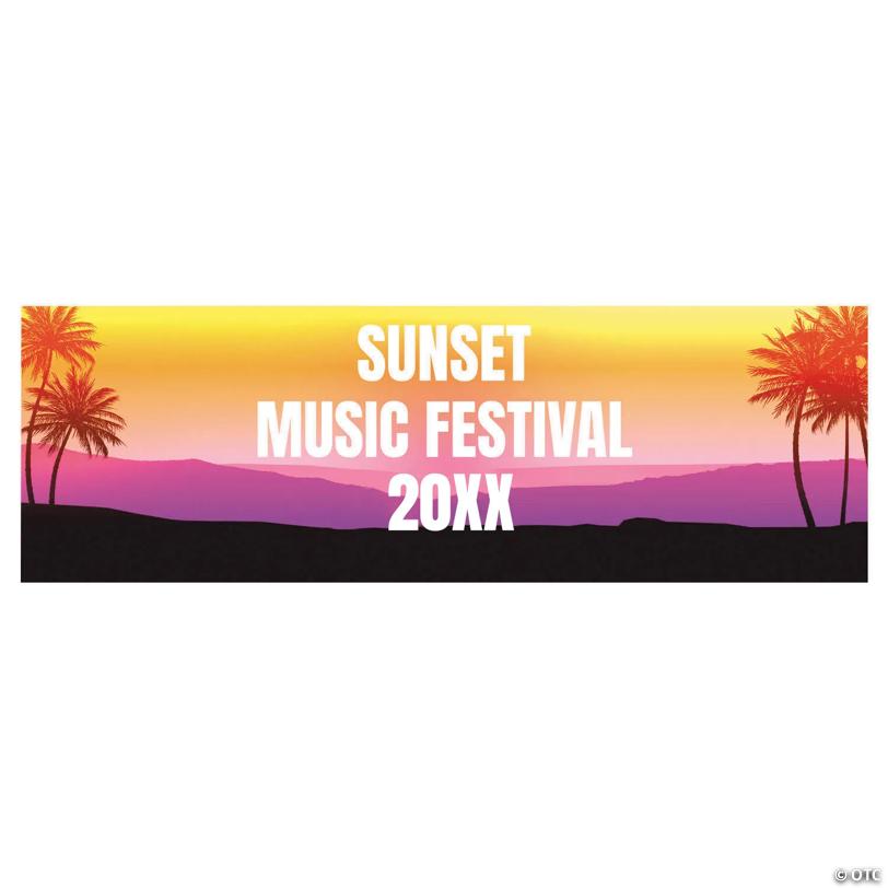 52" x 17" Boho Festival Custom Banner - Small