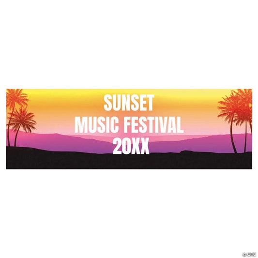 52" x 17" Boho Festival Custom Banner - Small