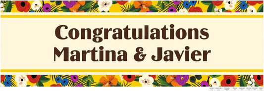 52" x 17" Cuban Party Custom Banner - Small