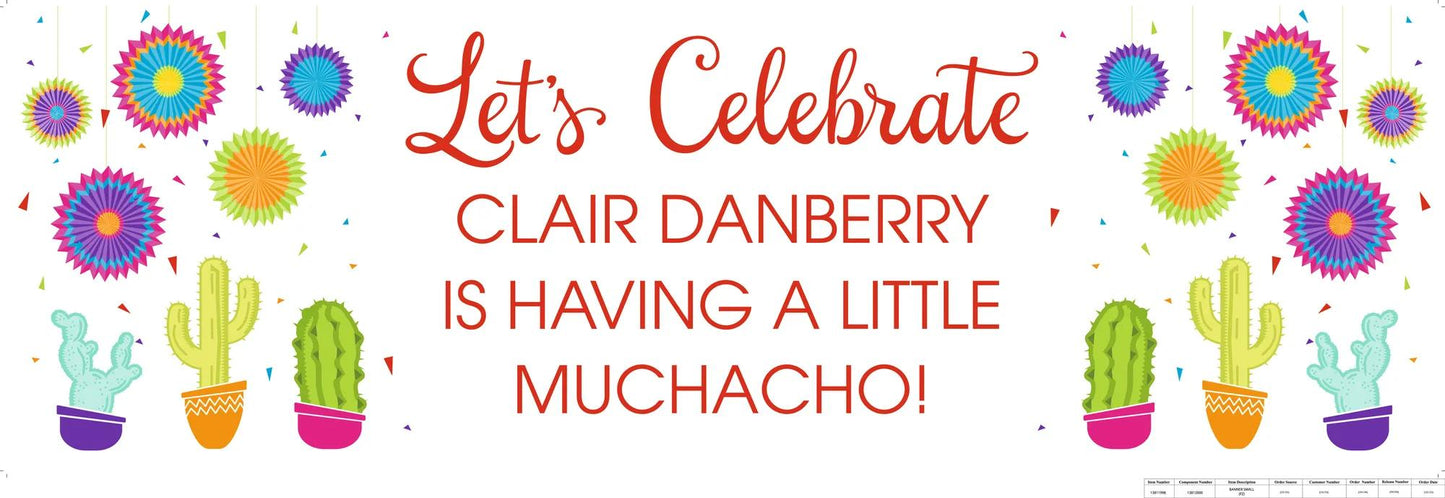 52" x 17" Fiesta Let's Celebrate Custom Banner - Small