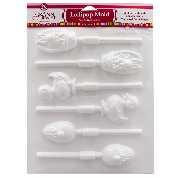 LorAnn Easter Assorted Egg, Bunny, Basket, Chick Lollipop Sheet Mold