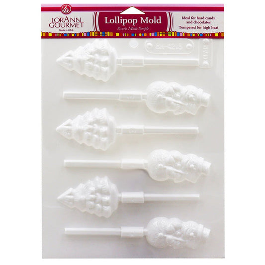 LorAnn Snowmen and Christmas Trees Lollipop Sheet Mold