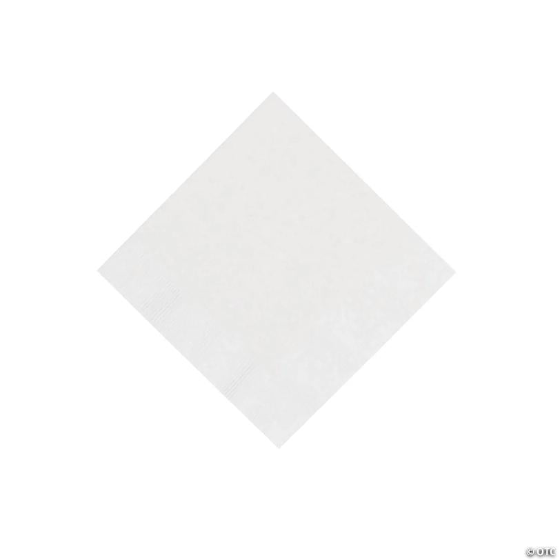 5" Bulk 50 Ct. White Disposable Paper Beverage Napkins