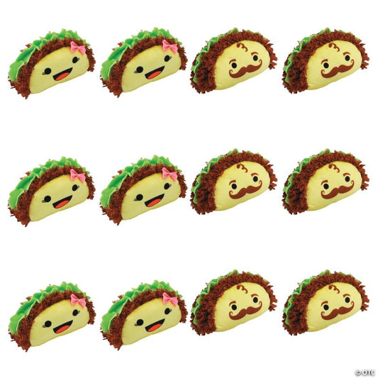 5" Smiling Face Stuffed Beef Taco Characters Plush Toys - 12 Pc.