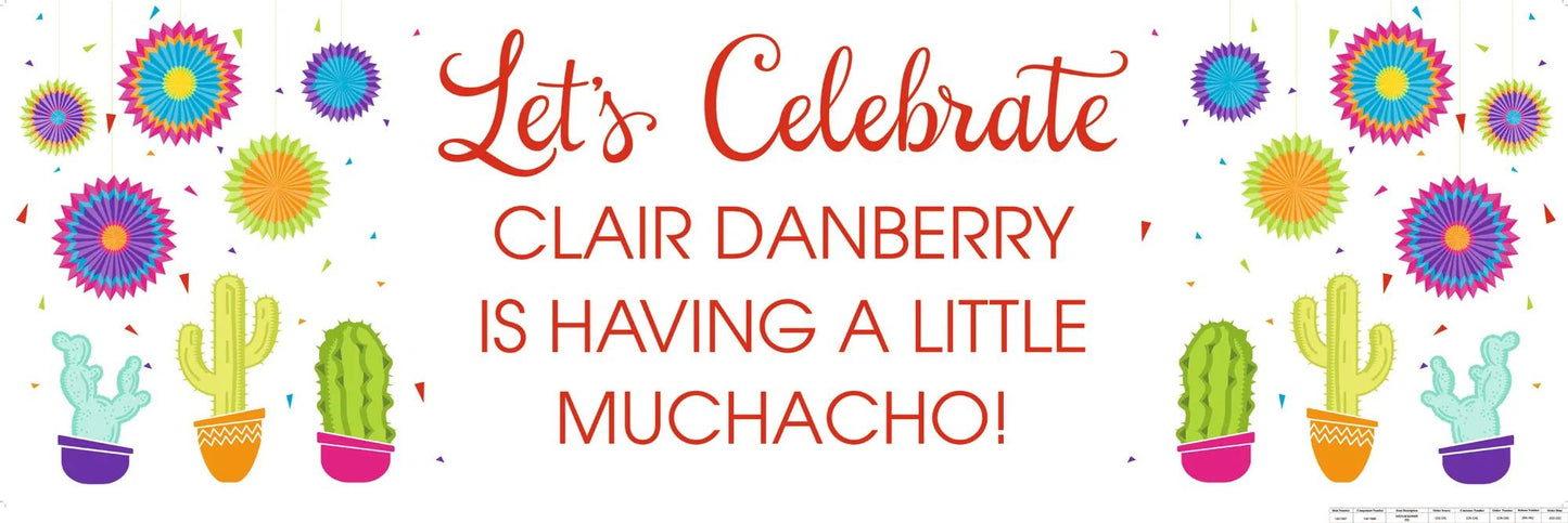 72" x 23" Fiesta Let's Celebrate Custom Banner - Medium