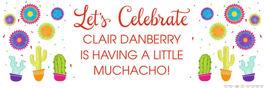72" x 23" Fiesta Let's Celebrate Custom Banner - Medium