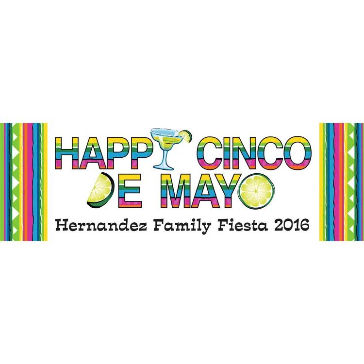 72" x 23" Happy Cinco de Mayo Party Custom Banner - Medium