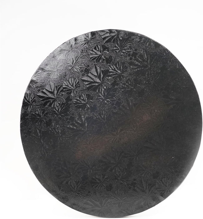 8" Round Black Foil Cake Board Drum