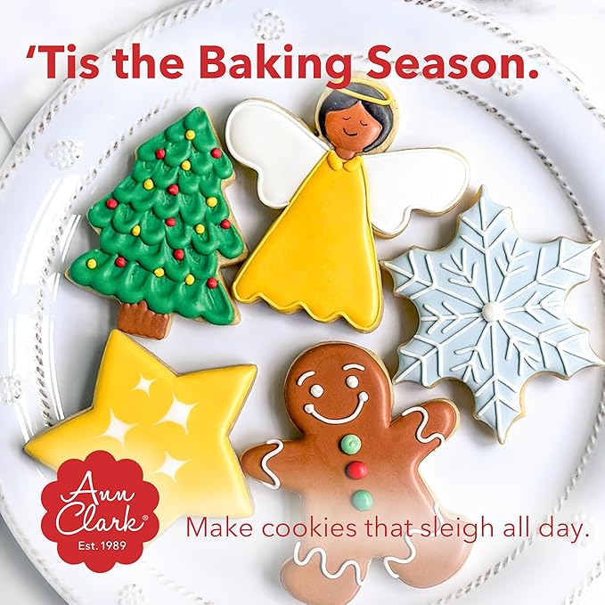 Christmas Cookie Cutters 4-Pc. Set Made in USA by Ann Clark, Snow Globe, Ornament, Light Bulb, Leg Lamp