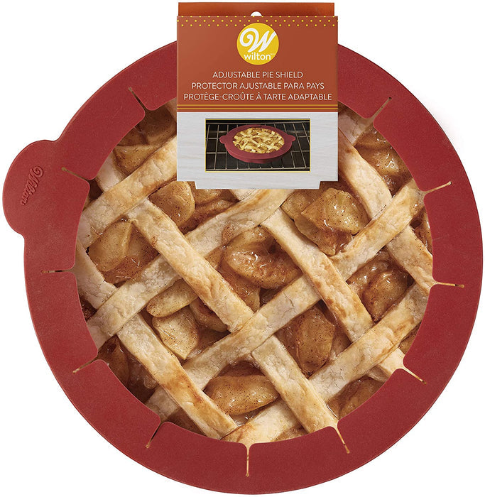 Wilton Adjustable Silicone Pie Crust Shield, 9 inch cover