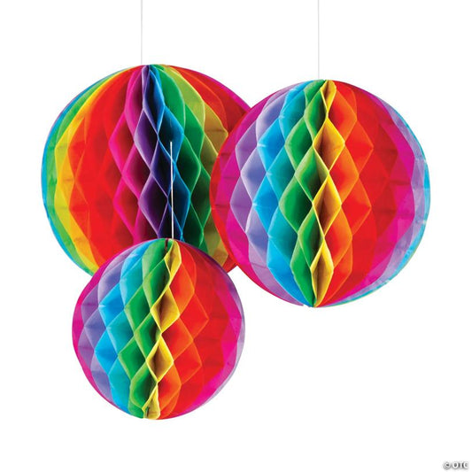 9" - 12" Fiesta Honeycomb Ceiling Decorations - 6 Pc.
