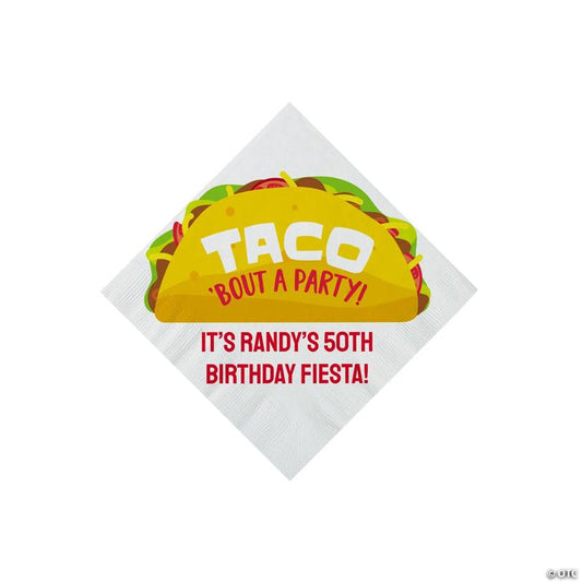 Bulk 50 Ct. Personalized Taco Bout Beverage Napkins