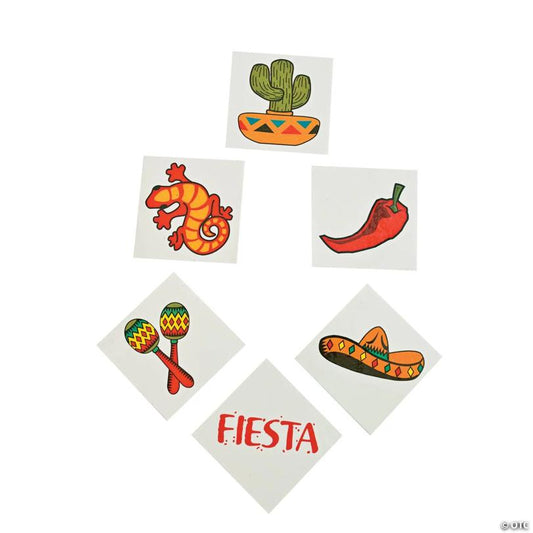 Bulk 72 Pc. Fiesta Temporary Tattoos - 72 Pc.