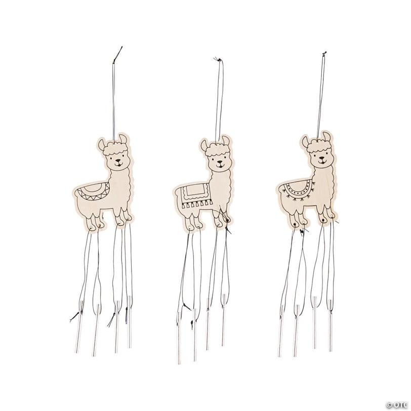 Color Your Own Fiesta Llama Wind Chimes - 12 Pc.