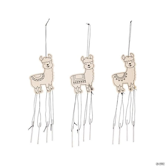 Color Your Own Fiesta Llama Wind Chimes - 12 Pc.
