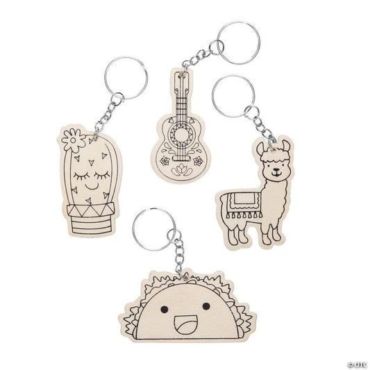 Color Your Own Fun Fiesta Keychains - 12 Pc.