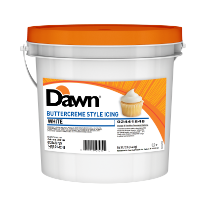 Dawn White Buttercreme Icing 12 lb. pound tub Ready to Use Cake Icing
