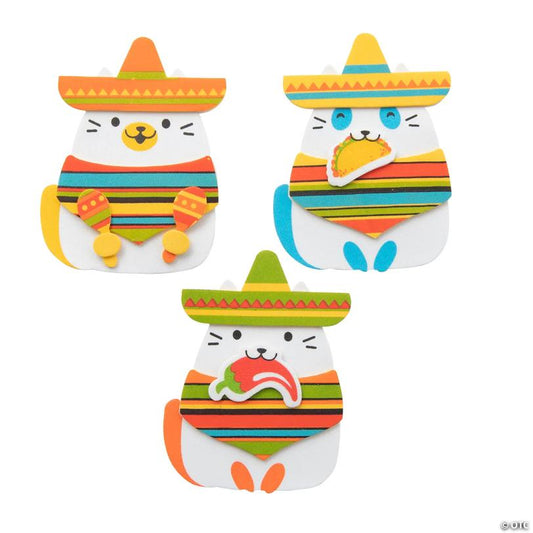 Fiesta Cat Magnet Foam Craft Kit - Makes 12