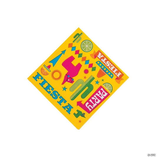 Fiesta Party Beverage Napkins - 16 Pc.