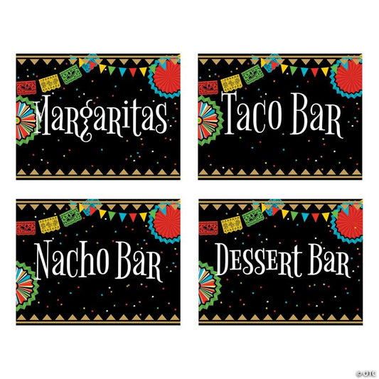 Fiesta Party Food Signs - 4 Pc.