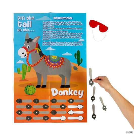Fiesta Pin the Tail on the Donkey Game