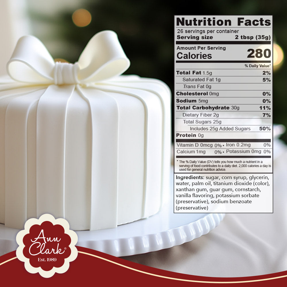 Bright White Fondant, Vanilla Flavor, 32 oz